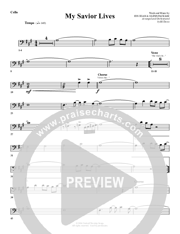 My Savior Lives Cello (G3 Worship)