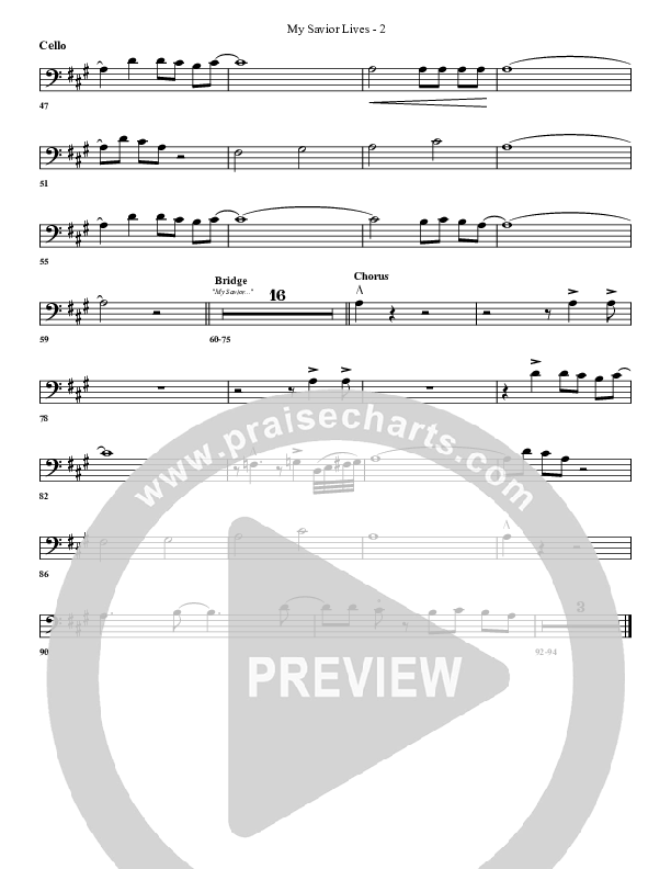 My Savior Lives Cello (G3 Worship)