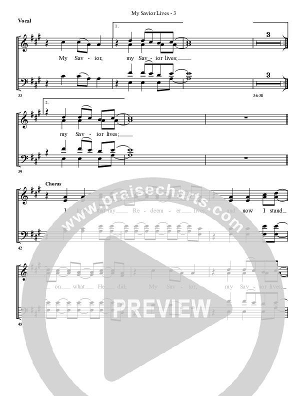 My Savior Lives Choir Sheet (G3 Worship)