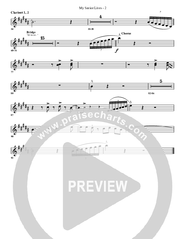 My Savior Lives Clarinet 1/2 (G3 Worship)