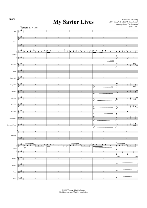 My Savior Lives Conductor's Score (G3 Worship)