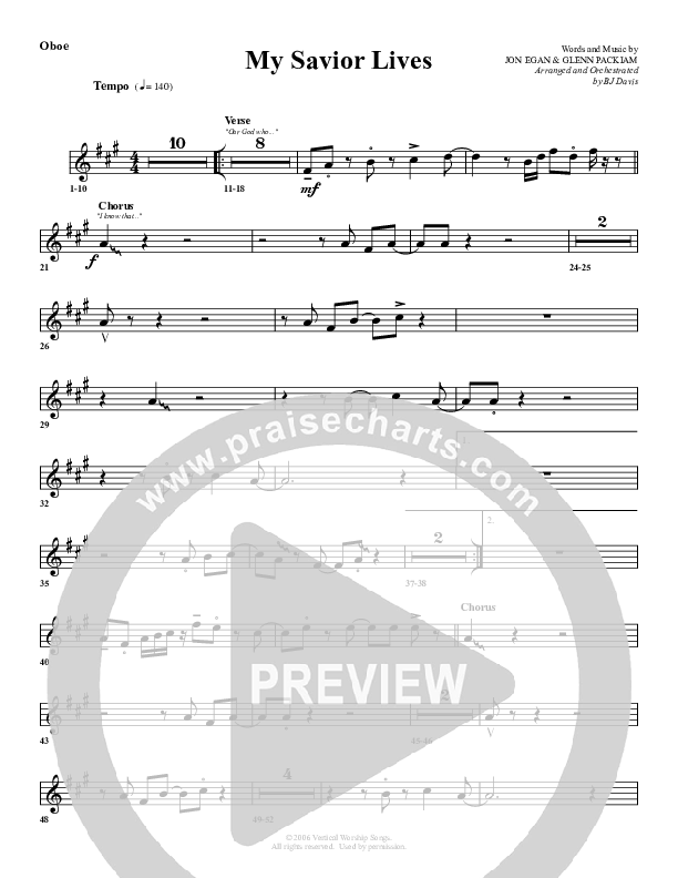 My Savior Lives Oboe (G3 Worship)