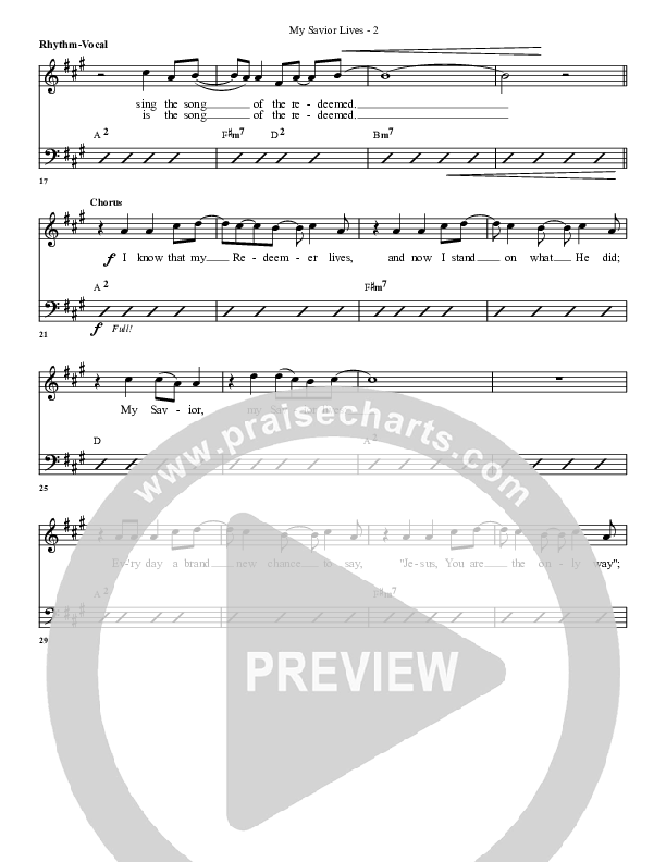 My Savior Lives Rhythm Chart (G3 Worship)