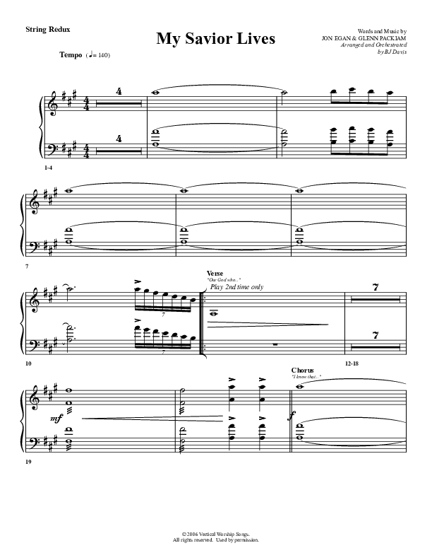 My Savior Lives Synth Strings (G3 Worship)