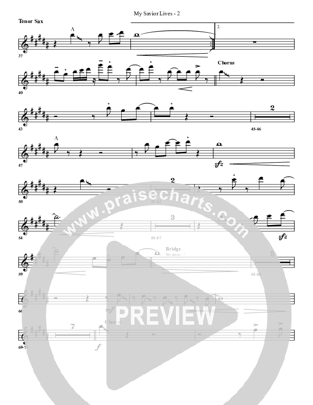 My Savior Lives Tenor Sax 2 (G3 Worship)