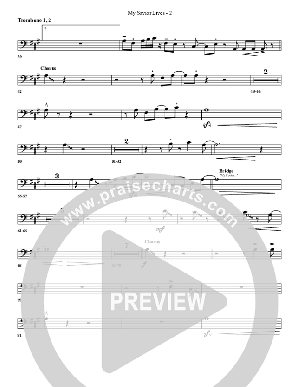 My Savior Lives Trombone 1/2 (G3 Worship)