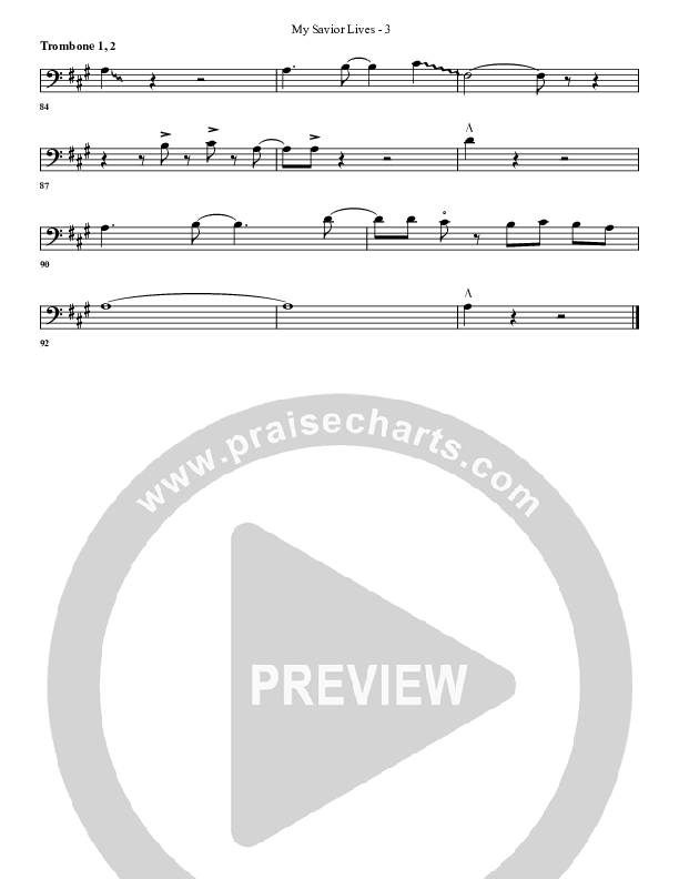 My Savior Lives Trombone 1/2 (G3 Worship)
