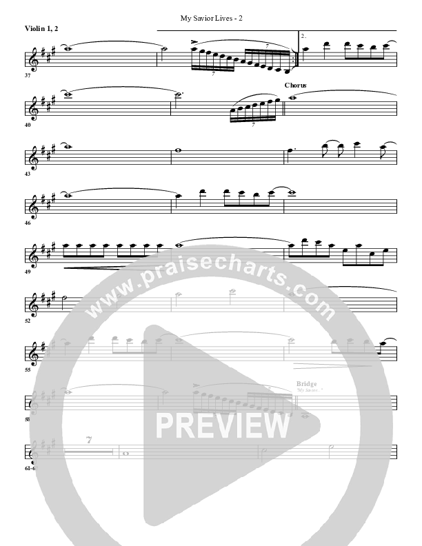 My Savior Lives Violin 1/2 (G3 Worship)