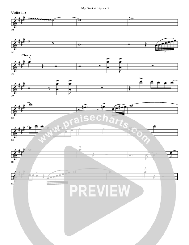 My Savior Lives Violin 1/2 (G3 Worship)