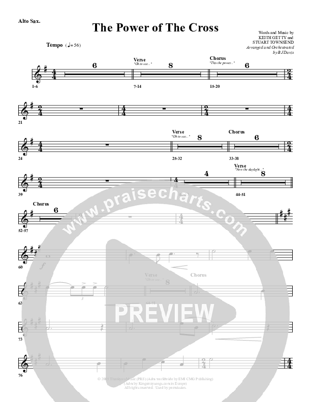 The Power Of The Cross Alto Sax (G3 Worship)