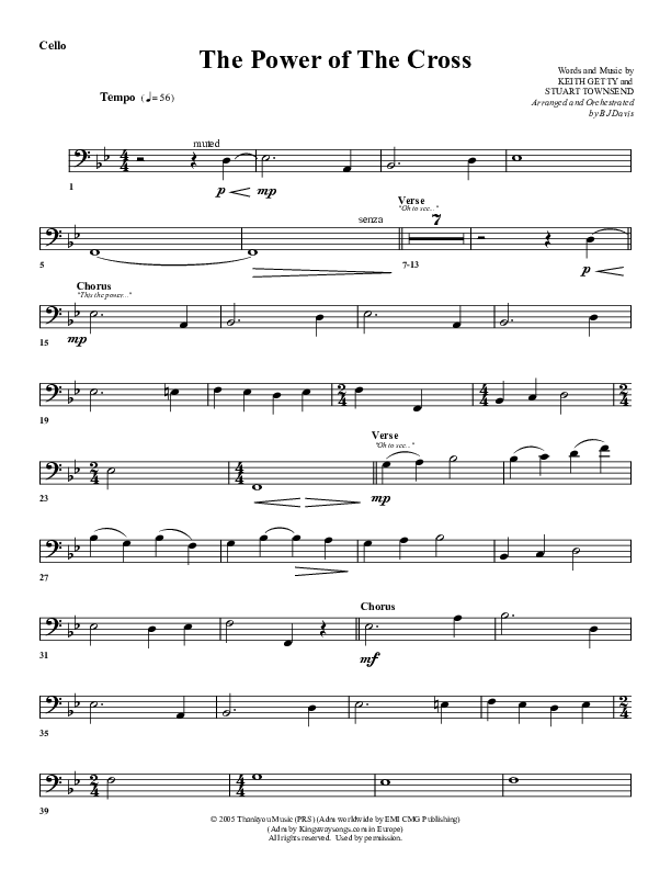 The Power Of The Cross Cello (G3 Worship)