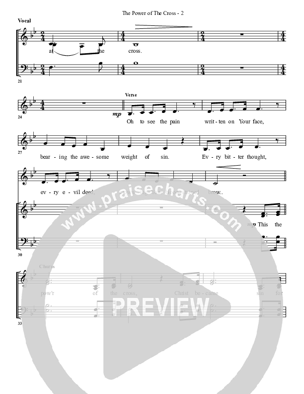 The Power Of The Cross Lead Sheet (G3 Worship)
