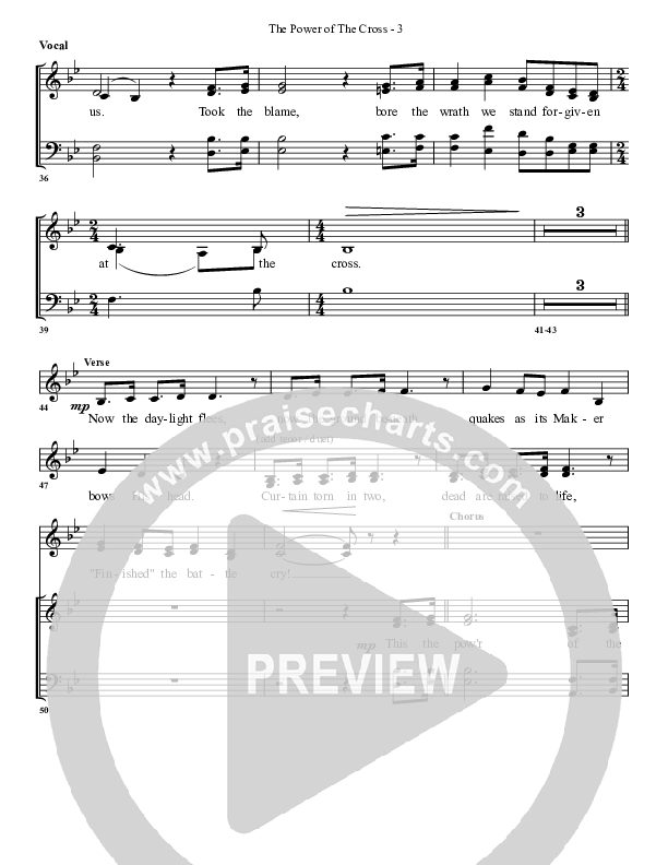 The Power Of The Cross Lead Sheet (G3 Worship)