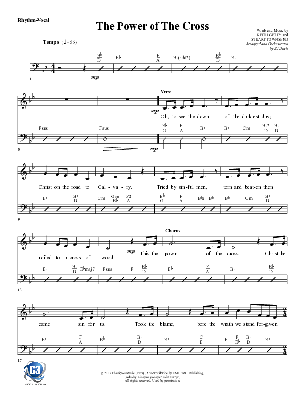 The Power Of The Cross Rhythm/Vocal (G3 Worship)