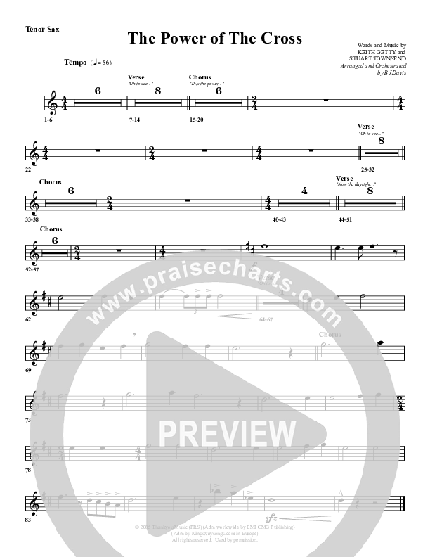 The Power Of The Cross Tenor Sax 2 (G3 Worship)