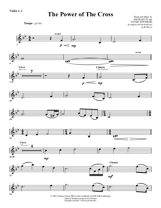 The Power Of The Cross Violin 1/2 (G3 Worship)
