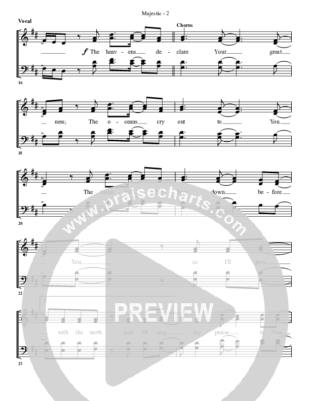 Majestic Choir Sheet (G3 Worship)