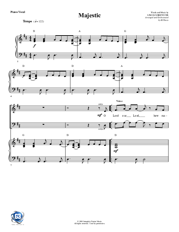 Majestic Piano/Vocal (G3 Worship)