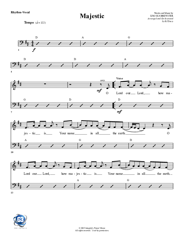 Majestic Rhythm/Vocal (G3 Worship)
