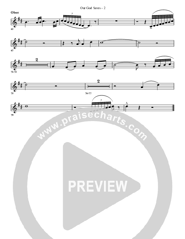 Our God Saves Oboe (G3 Worship)
