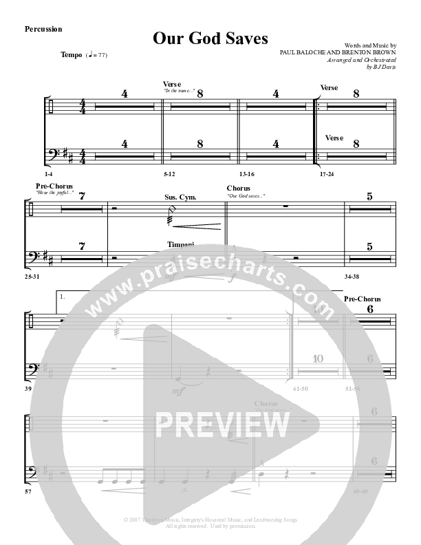 Our God Saves Percussion (G3 Worship)