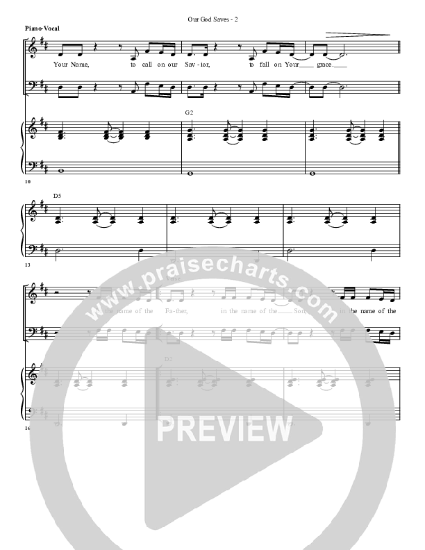 Our God Saves Lead & Piano (G3 Worship)