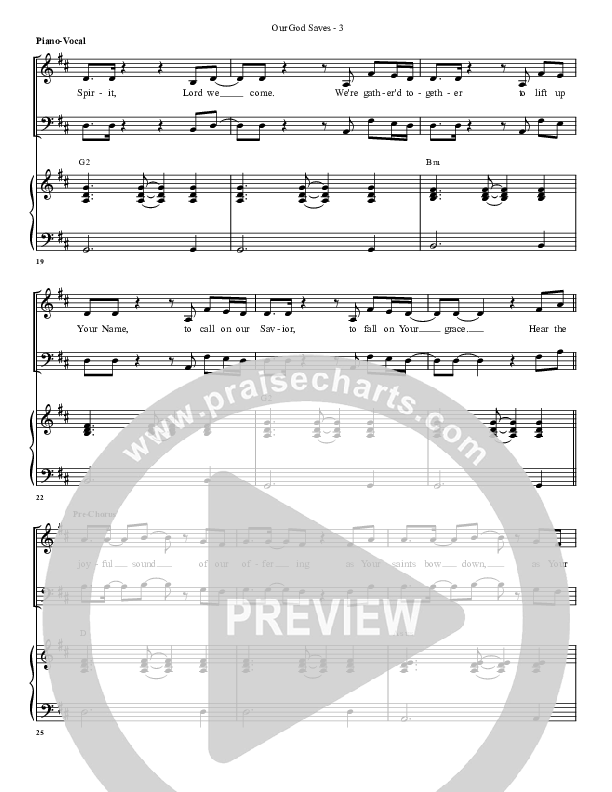 Our God Saves Lead & Piano (G3 Worship)