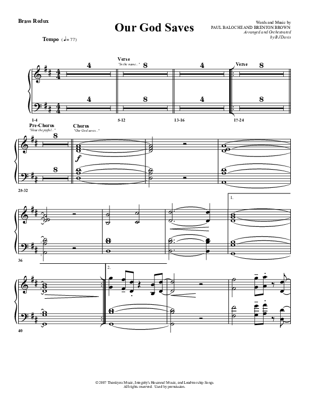 Our God Saves Synth Brass (G3 Worship)