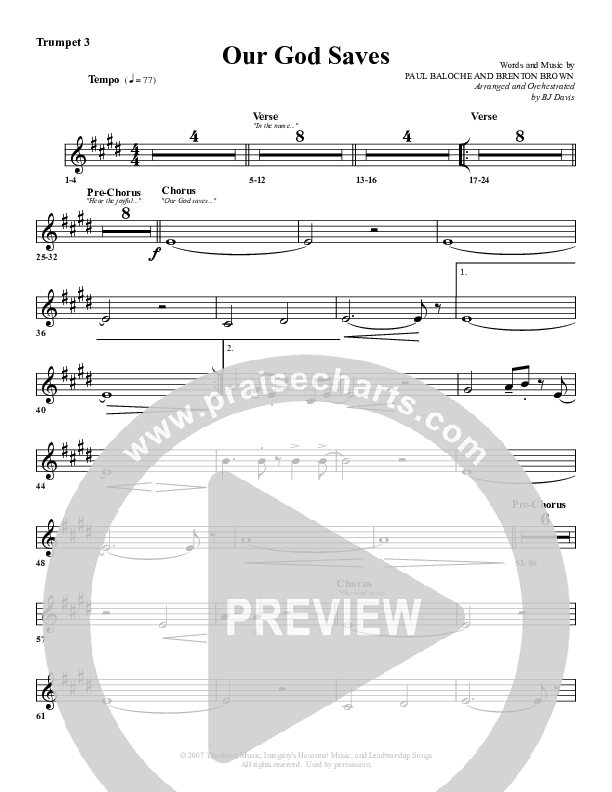 Our God Saves Trumpet 3 (G3 Worship)