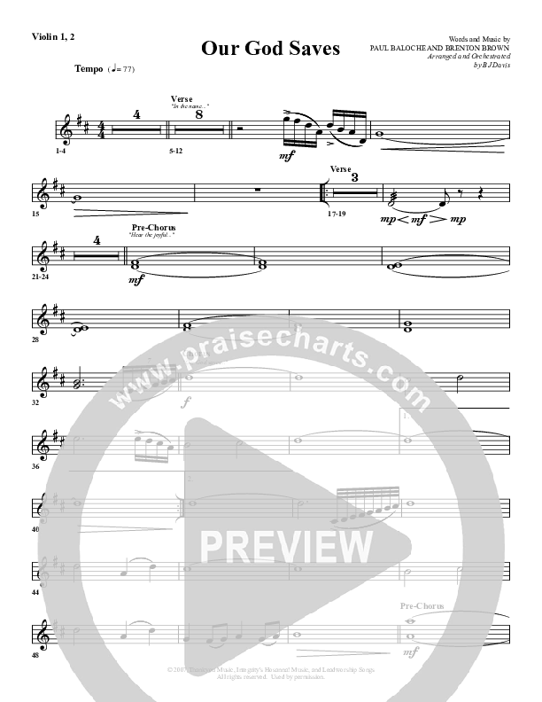 Our God Saves Violin 1/2 (G3 Worship)