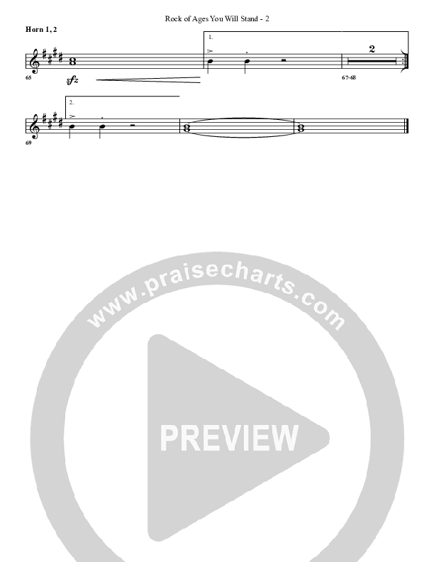 Rock Of Ages (You Will Stand) French Horn 1/2 (G3 Worship)