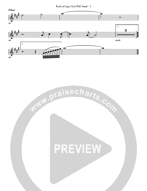 Rock Of Ages (You Will Stand) Oboe (G3 Worship)