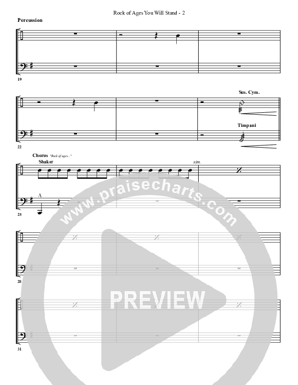 Rock Of Ages (You Will Stand) Percussion (G3 Worship)