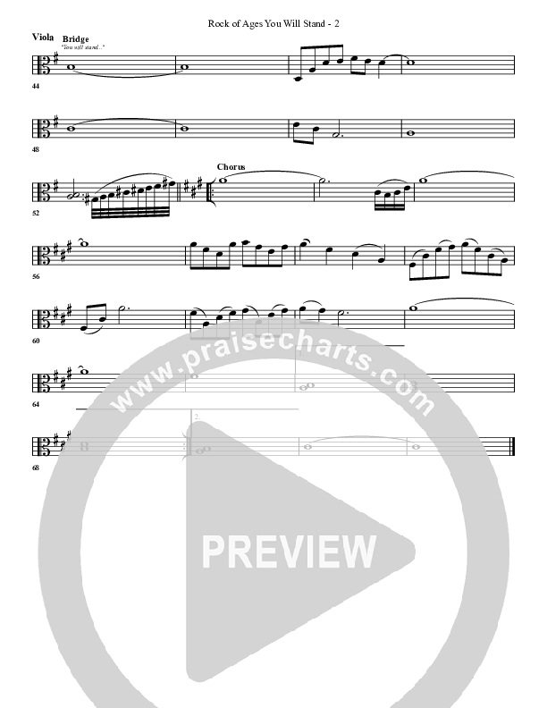 Rock Of Ages (You Will Stand) Viola (G3 Worship)