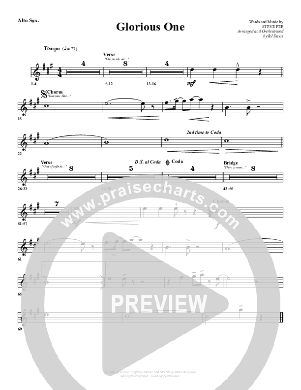 Glorious One Alto Sax (G3 Worship)