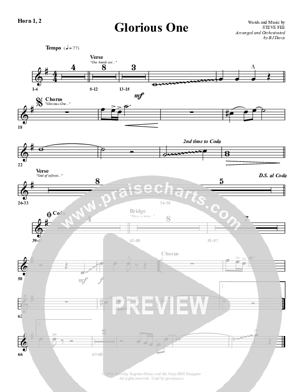 Glorious One French Horn 1/2 (G3 Worship)