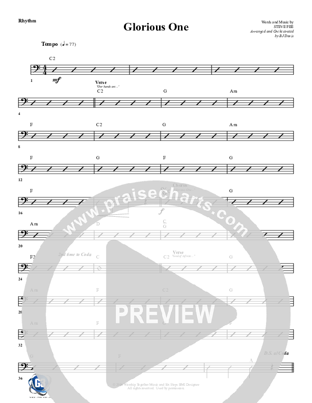 Glorious One Rhythm Chart (G3 Worship)