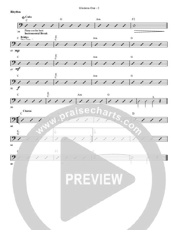 Glorious One Rhythm Chart (G3 Worship)