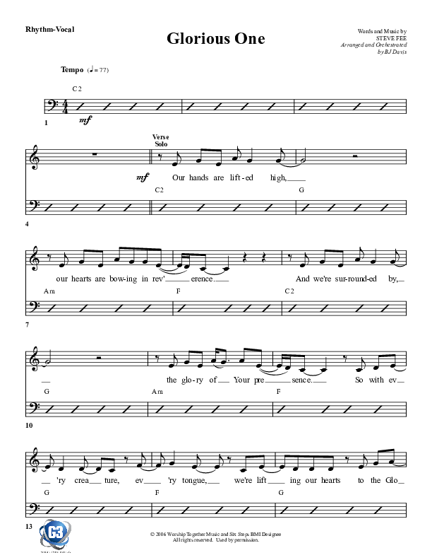 Glorious One Rhythm/Vocal (G3 Worship)