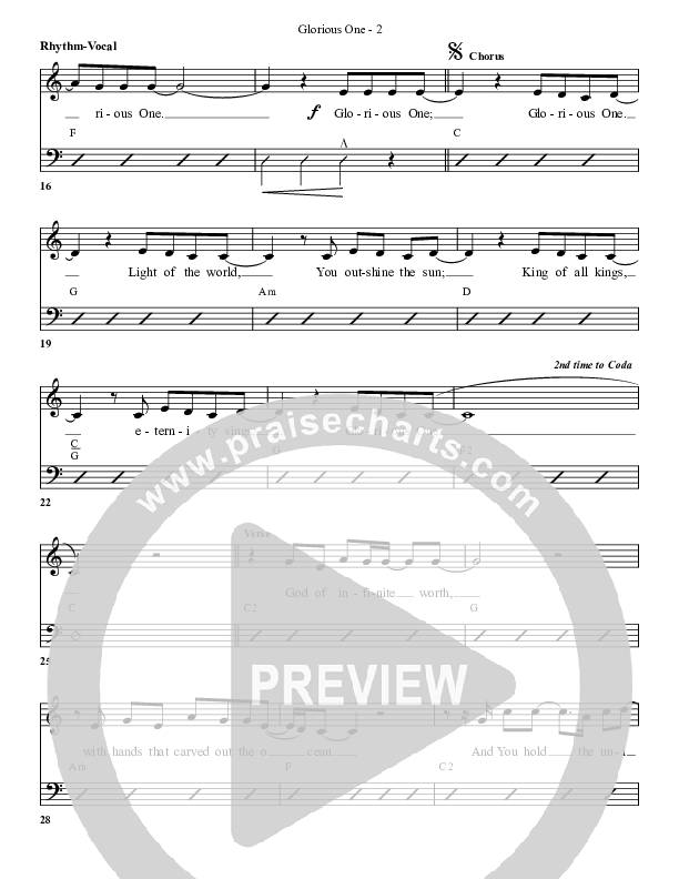 Glorious One Rhythm/Vocal (G3 Worship)