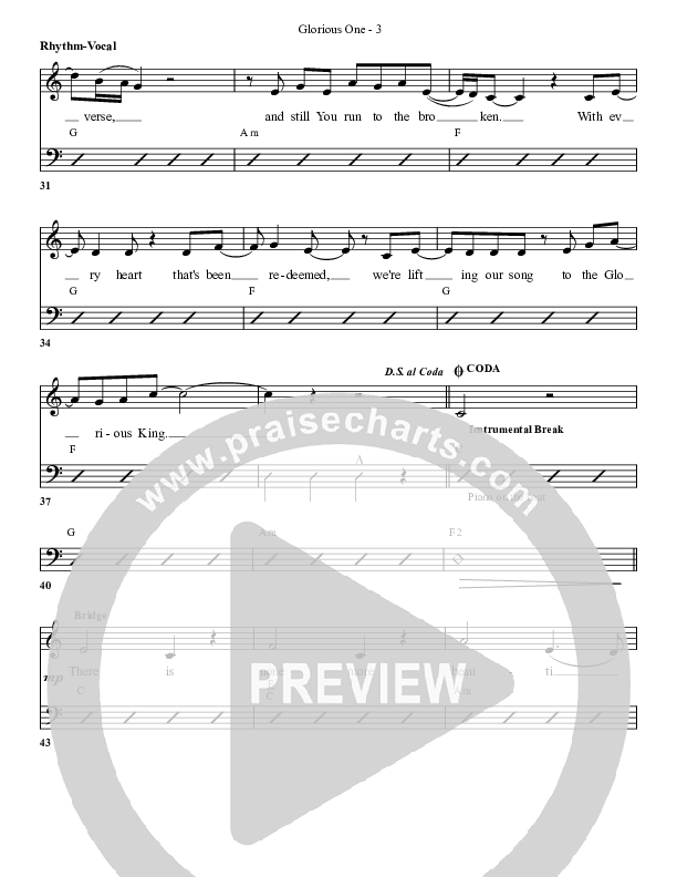 Glorious One Rhythm/Vocal (G3 Worship)