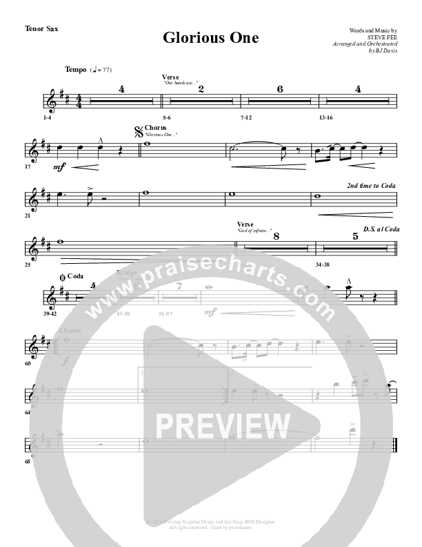 Glorious One Tenor Sax 2 (G3 Worship)