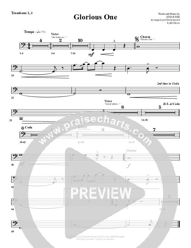 Glorious One Trombone 1/2 (G3 Worship)