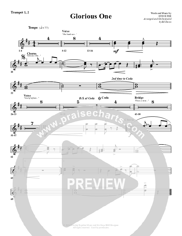 Glorious One Trumpet 1,2 (G3 Worship)