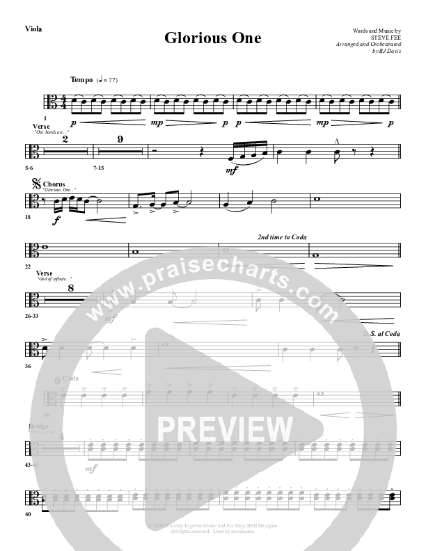 Glorious One Viola (G3 Worship)