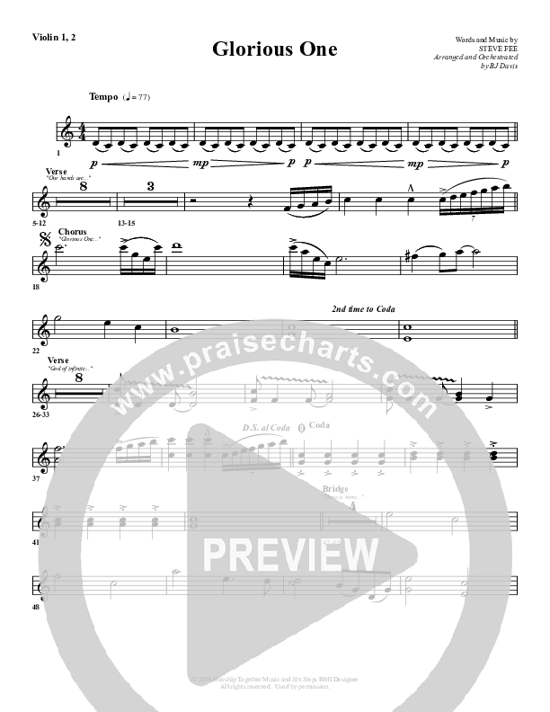 Glorious One Violin 1/2 (G3 Worship)