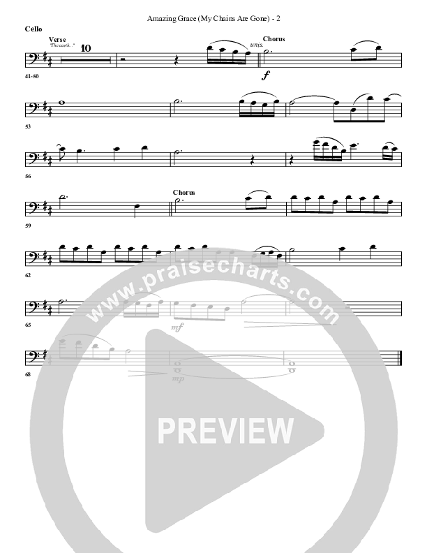 Amazing Grace (My Chains Are Gone) Cello (G3 Worship)