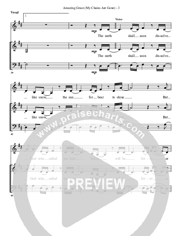 Amazing Grace (My Chains Are Gone) Lead Sheet (G3 Worship)