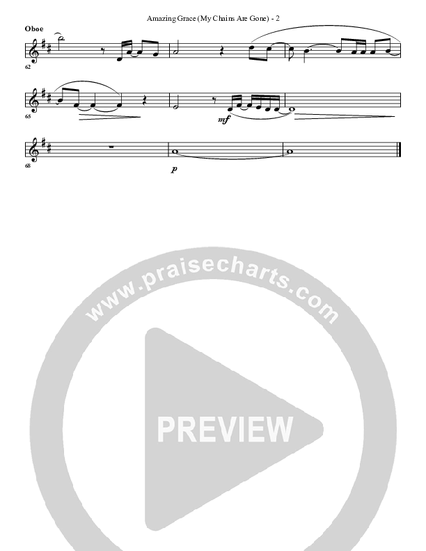 Amazing Grace (My Chains Are Gone) Oboe (G3 Worship)