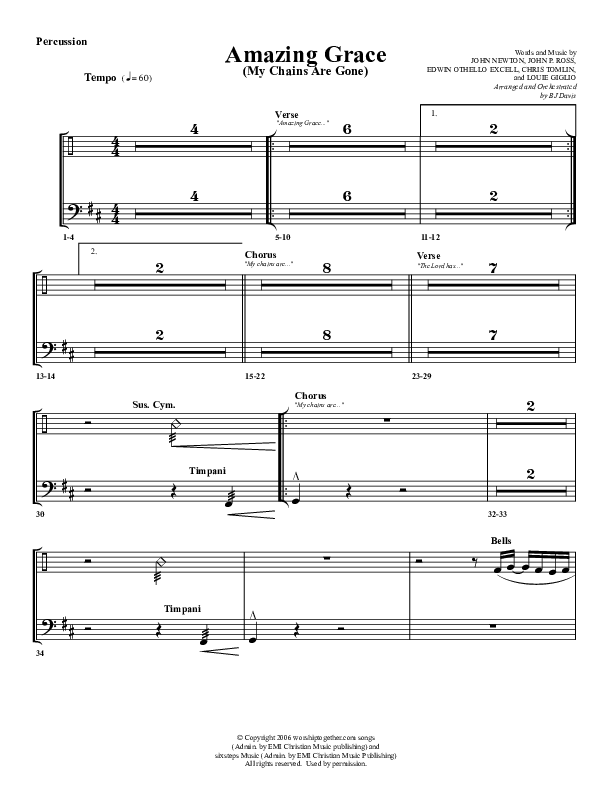 Amazing Grace (My Chains Are Gone) Percussion (G3 Worship)